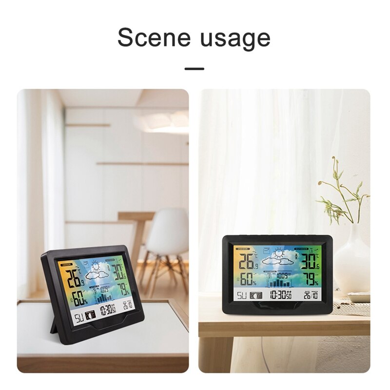 Table Clock Digital Alarm Watch Calendar Temperature Humidity Meter Wireless Sensor Wall Desk Electronic Clocks