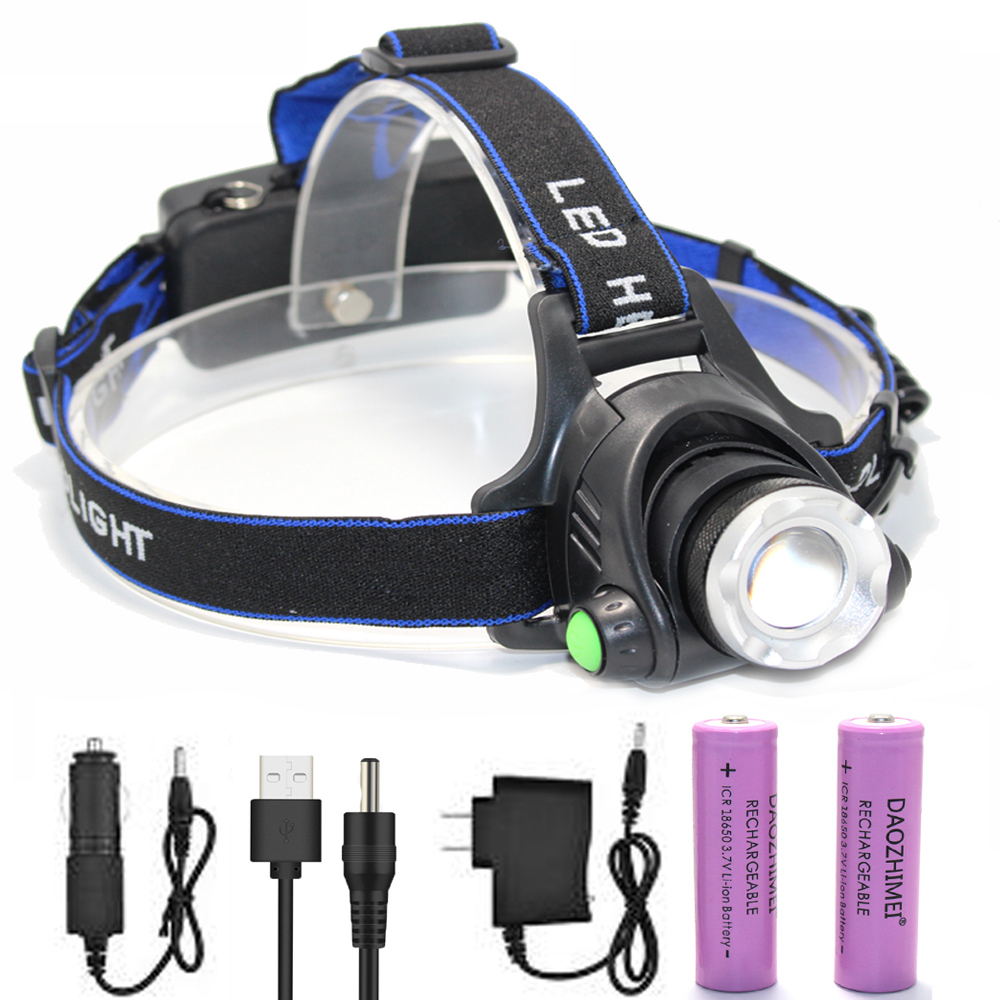 5000LM LED lampe frontale T6/L2 3 modes lampe Zoomable lampe étanche tête torche lampe de poche utilisation 18650 camping pêche phare