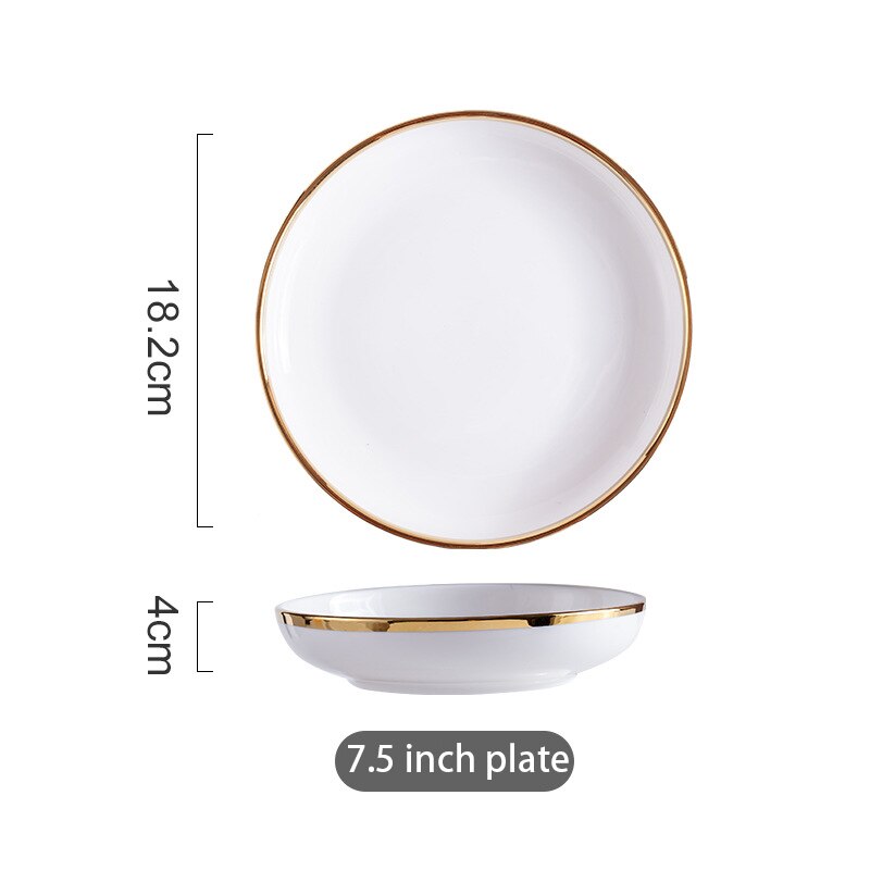 Dinnerware Set Porcelain Plates for Food Dinner Set Dishes Salad Soup Bowl Ceramic Plates and Bowls Set Tableware Set Spoon: N
