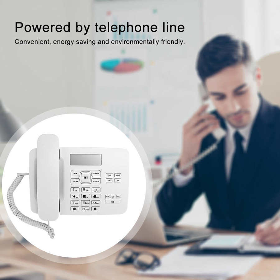 Telefoon kx  t7001 fsk/dtmf dual system thuiskantoor telefoon met lcd-kalenderdisplay witte vaste telefoon huistelefoon