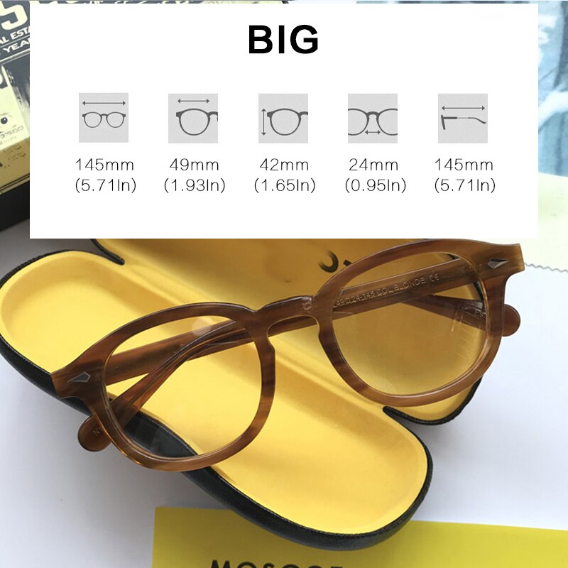 Luxe Johnny Depp Acetaat Brilmontuur Mannen Vrouwen Vintage Bril Optische Recept Bijziendheid Brillen Frame Brillen: 8
