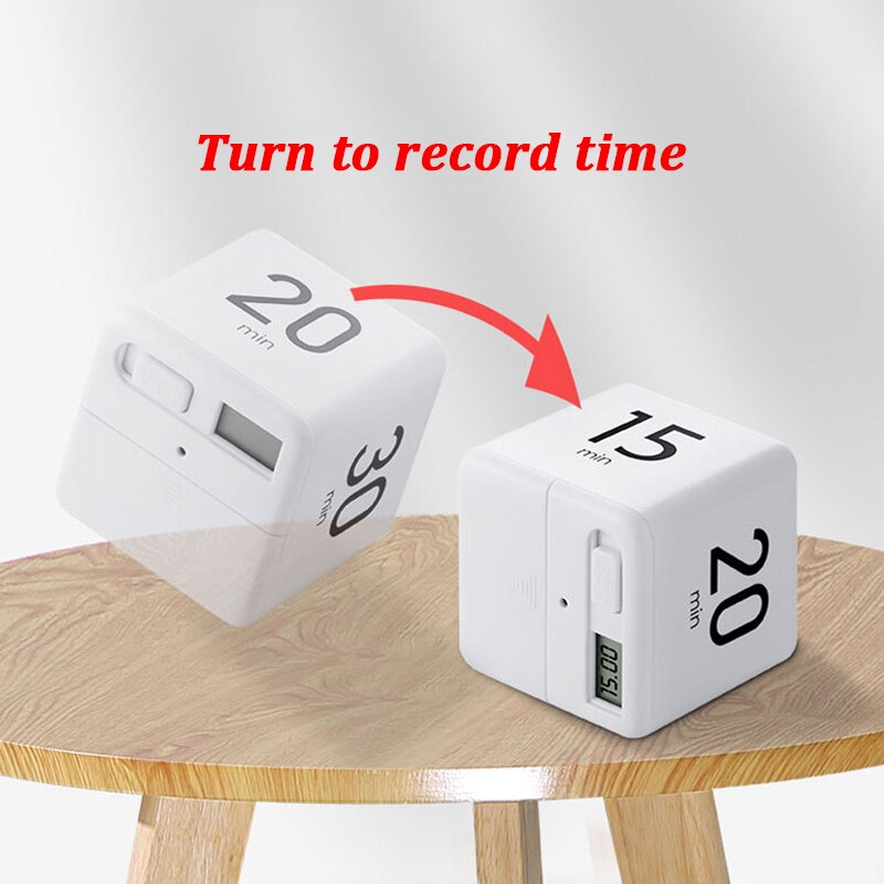Cube LED Timer for Cooking Shower Study Alarm Clock Magnetic Electronic Countdown Time Square Home Kitchen Living Room Square