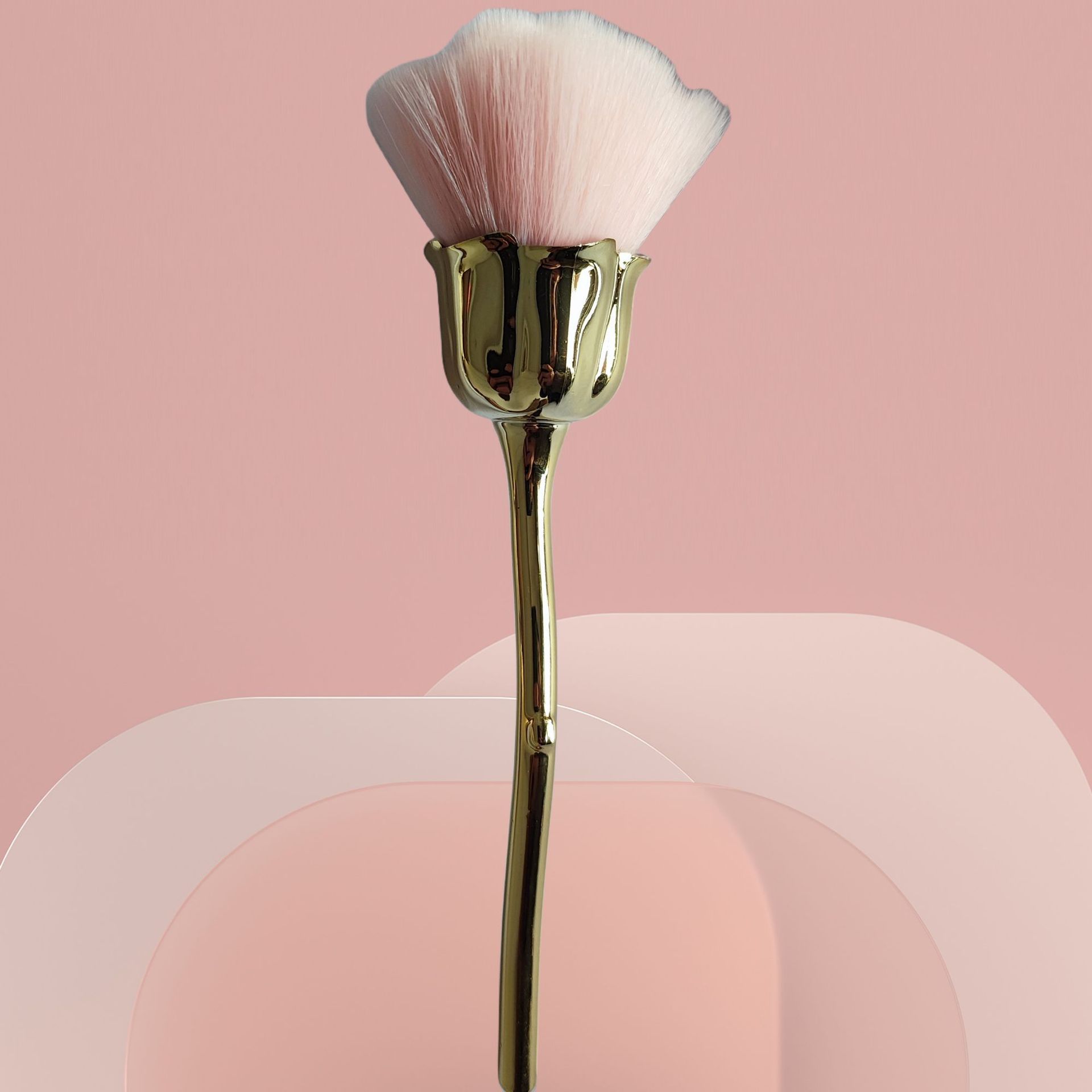 Pincel de flor rosa para accesorios de manicura, herramienta para mujeres, herramientas de belleza facial, cepillo para polvo de decoración de uñas, 1 Uds., herramientas de maquillaje de aseo: Gris