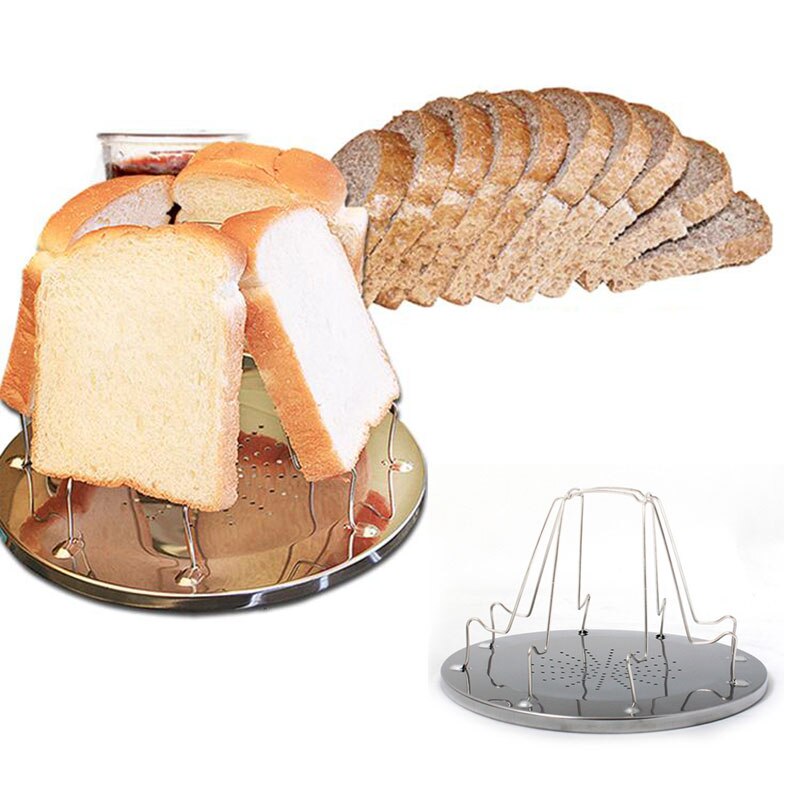 4 Slice Foldable Stove Bread Toaster Stainless Steel Cookware for Caravan Hiking Camping For