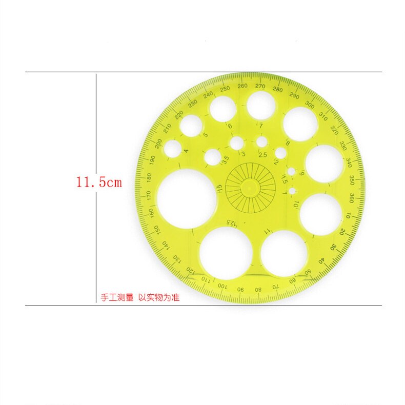 1PCs 360 Degree Protractor Circle Modern Master Template Home Sewing Tools Office School Drafting Supplies Random Color