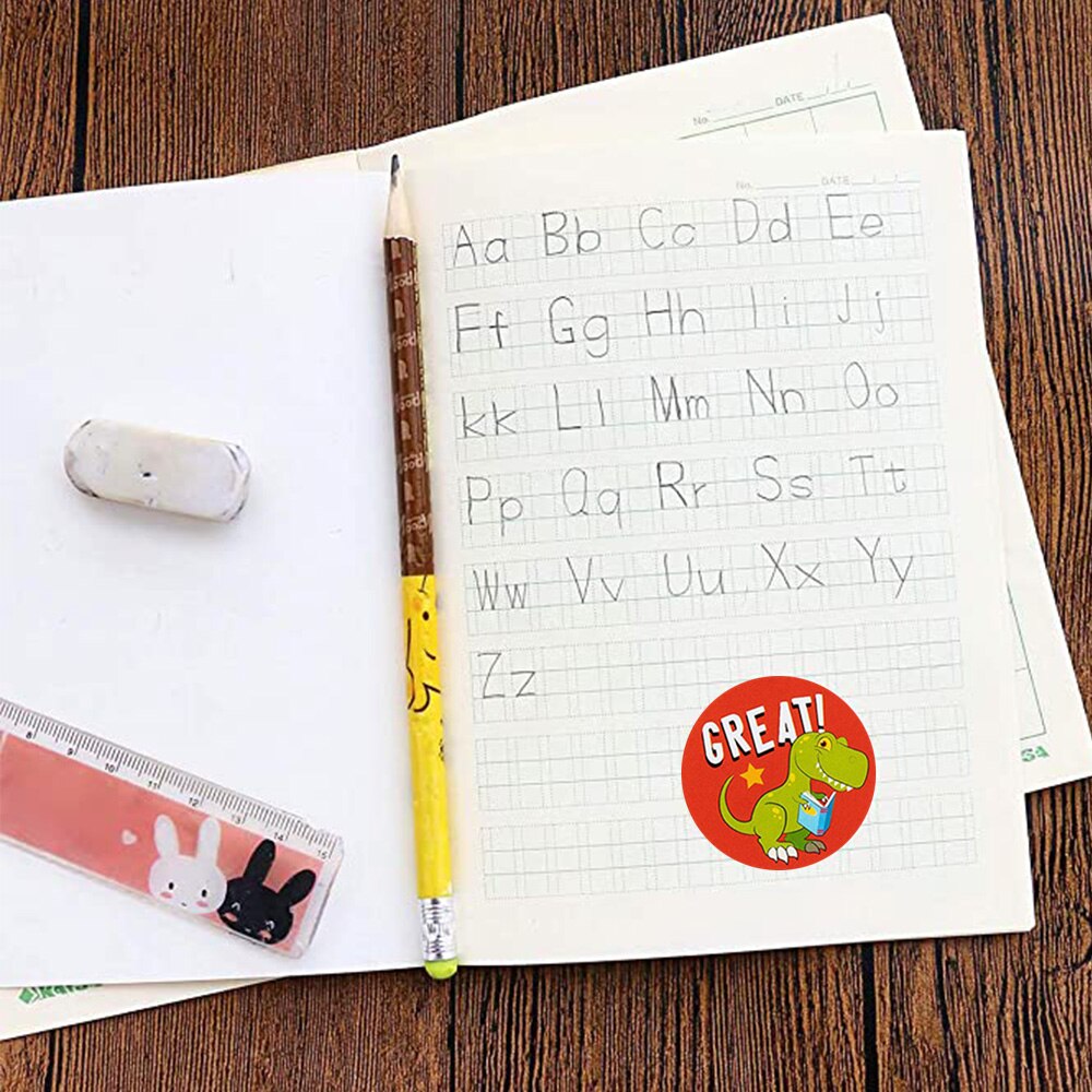 500Pcs Beloning Stickers Leuke Stickers Animal Voor Scholieren Kids Aanmoediging Woord 1 Inch Ronde Motivatie Stickers