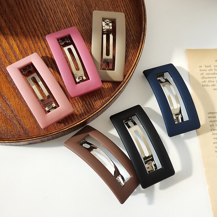 Koreaanse Matte Snap Haar Clips Elegante Haarspelden Paardenstaart Houder Haar Klauw Voor Vrouwen Meisjes Haarspelden Mode Haaraccessoires