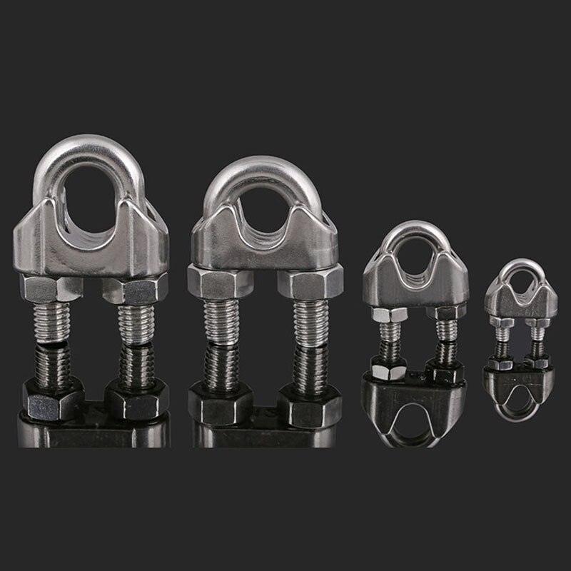 U Type Clamp Wire Rope Clips Clip U-shaped Steel Wire Rope Clip Cable Bolts Rigging Hardware Clamps 304 Stainless Steel