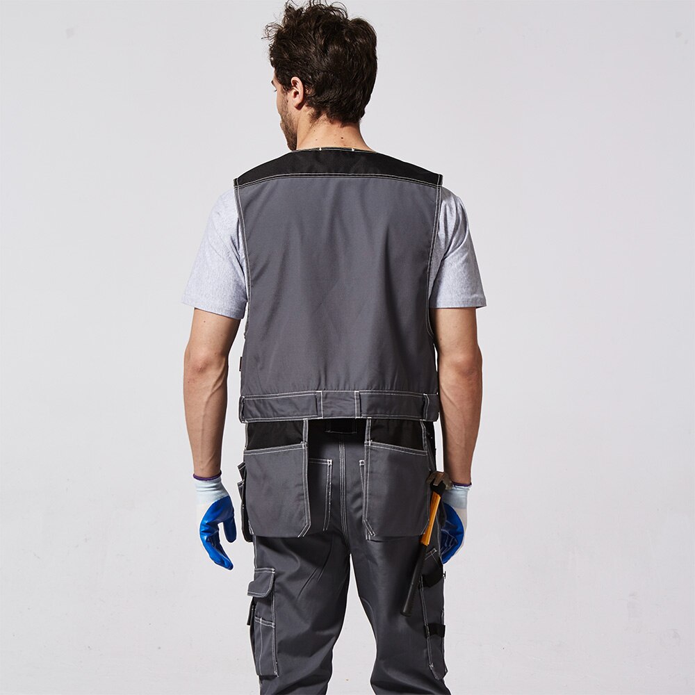 Dark Grey Tool Working Vest Multi Pockets Workwear Work Clothes