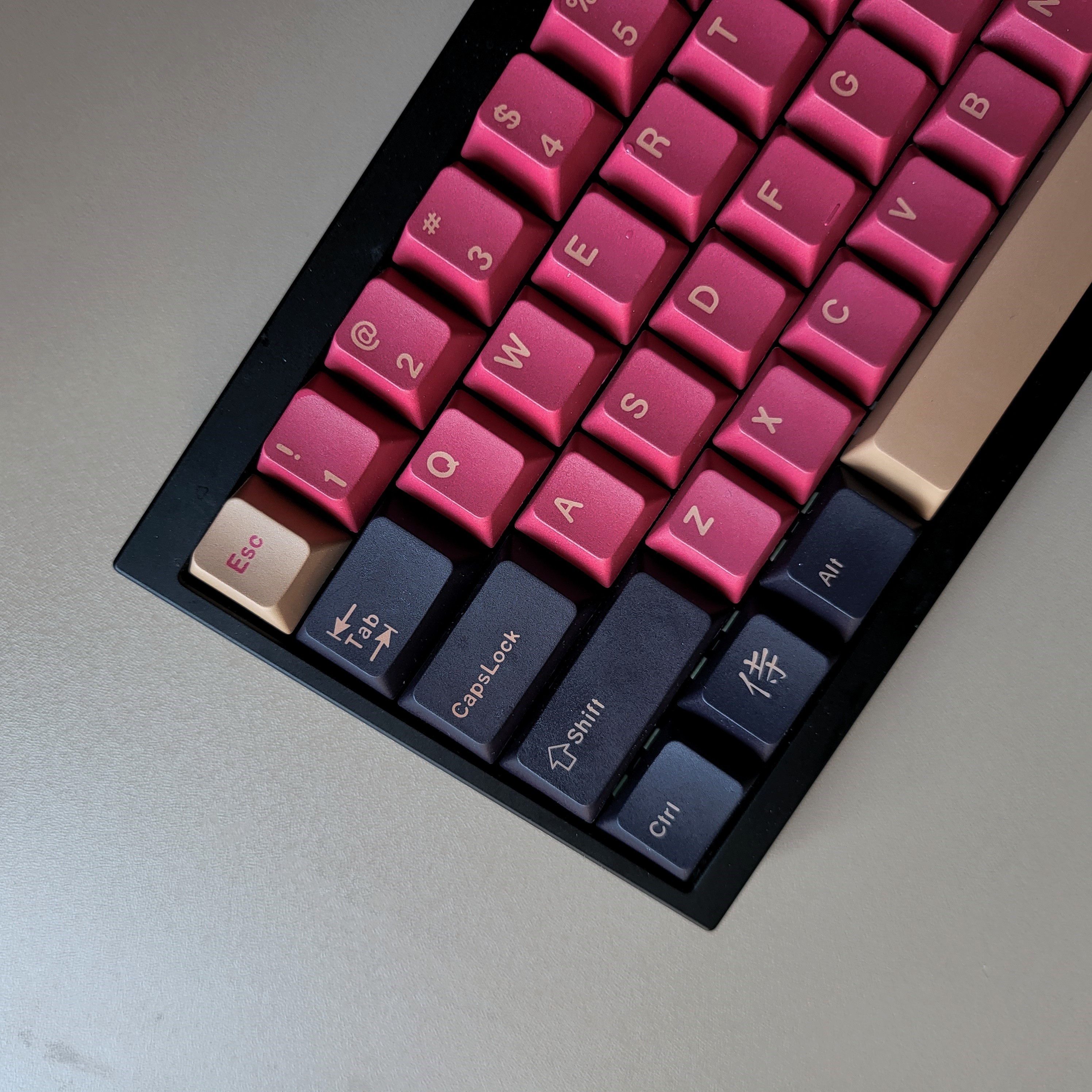 ES español PBT Keycaps MOA cereza rojo azul Samurai noche Sakura Morandi tinte Sub Keycap para teclado mecánico Ansi de ISO