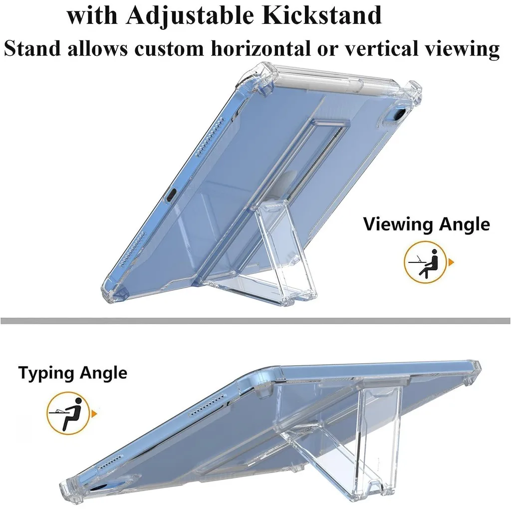 Tablet Case for IPad 11th Generation 11 Inch A16 Clear Case A2696 Gen10 with Pencil Holder TPU Shockproof IPad 10th Gen10.9