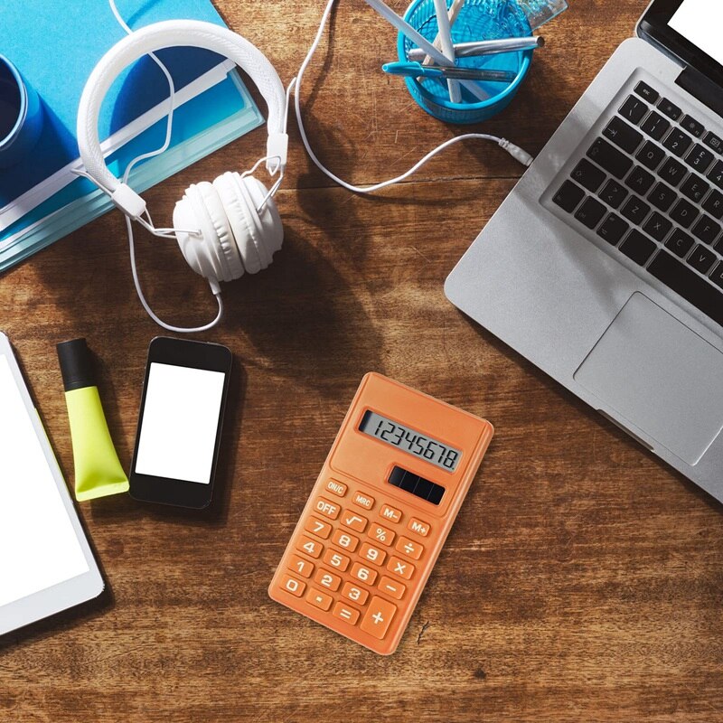 Mini Digital Desktop Calculator with 8-Digit LCD Display Standard Function Electronic Pocket Size Calculator for School