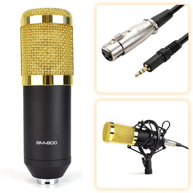BM 800 Studio Microphone Cardioid Voice Recording Studio Podcast Karaoke Mic Kit BM800 Condenser Microphone