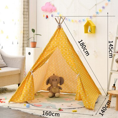 Play Tent Wigwam Child Toy Teepee Room Decoration Portable 1.8M Children's Tents Tipi Play House Kids Cotton Canvas Indian: 7