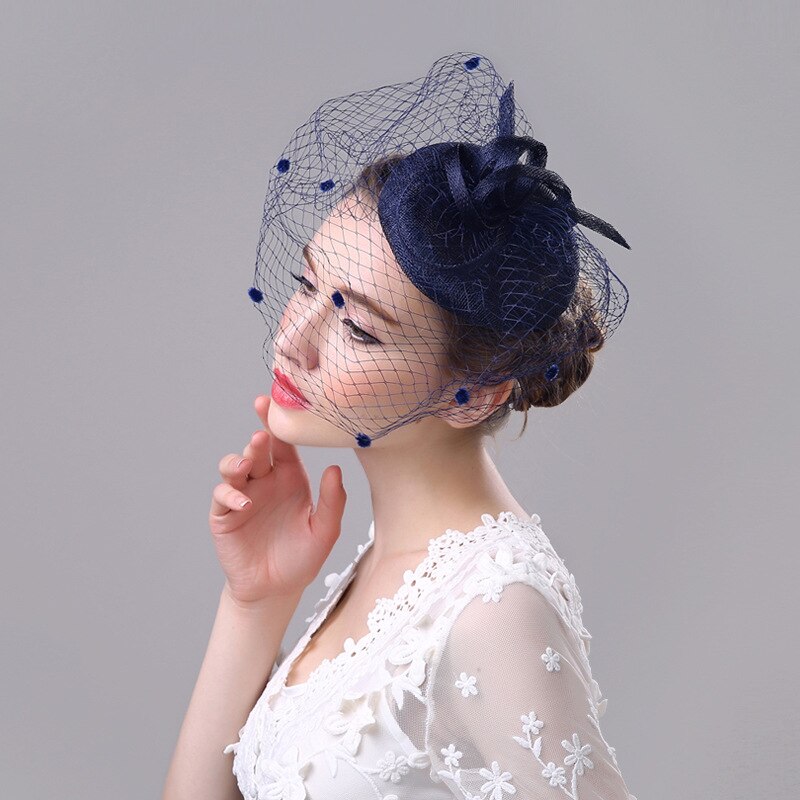 Wedding Bridal Hats Fascinator Feather Ma yarn ladies hat Western-style banquet mesh yarn feather headdress