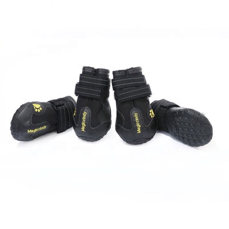 Chaussure imperméable réfléchissante pour grands chiens et veilleuse pour animaux de compagnie, bottes de pluie antidérapantes, chaussures d'extérieur à la: Black / 7
