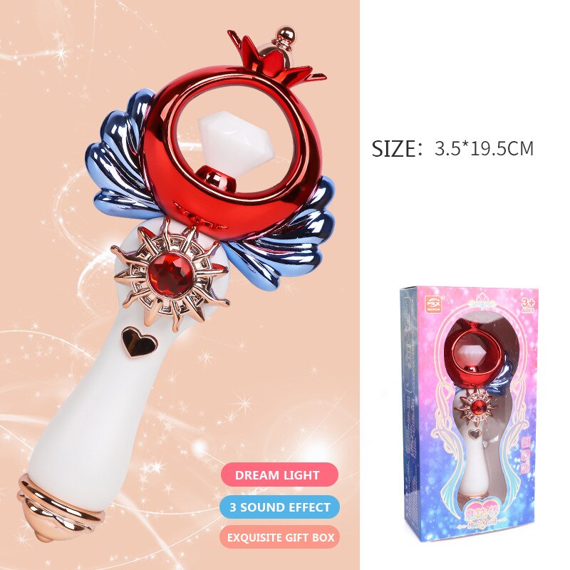 Girl Princess Queen Magic Fairy Stick Toy Music Flash Educational Cosplay Toy Fairy Glow Stick For Cosplay Toy Chidren