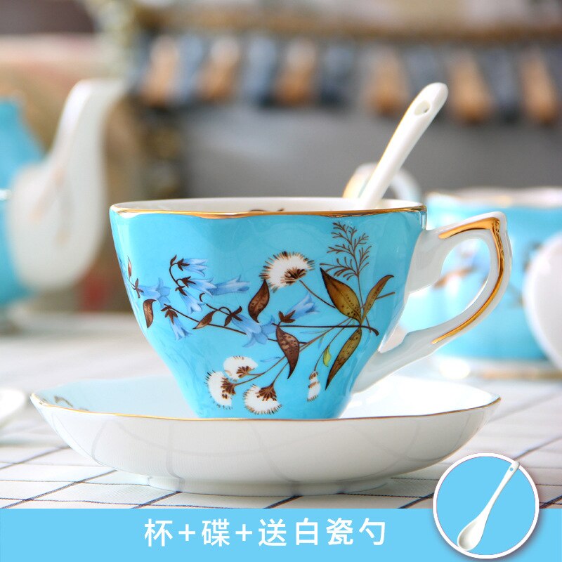 British Flower Pattern Afternoon Tea Cup Set Luxury Bone China Coffee Cup Europe Porcelain Ceramic Mug Cafe Party Drinkware: 13
