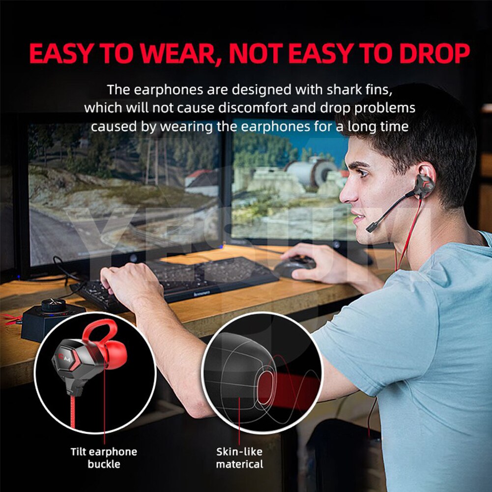 PUBG Spielen Kopfhörer Hifi Stereo verdrahtet Headset Mit Dual Mic Lärm abbrechen Ohrhörer Für Spiele Konferenzen Kommunikation