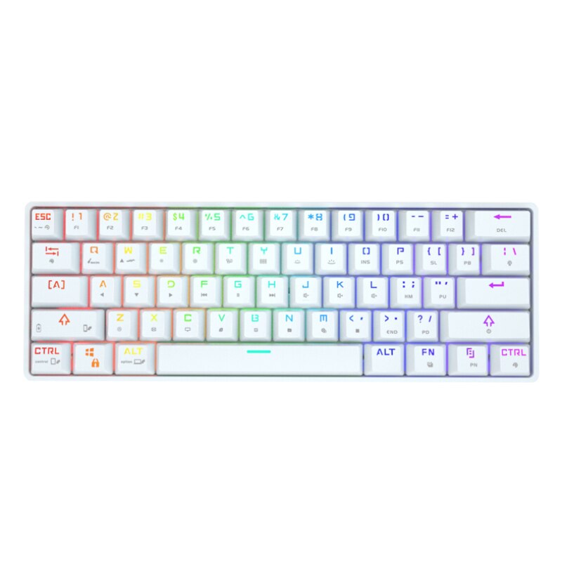 Wireless Keyboard Anti-ghosting RGB/ Mix Backlit LED USB Gaming Mechanical Keyboard Blue Red Switch 61key For Gamer PC Laptop US: 02
