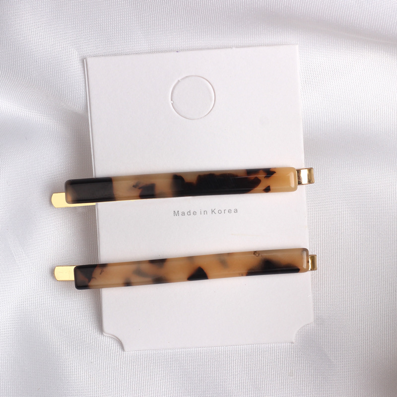 2 teile/satz Frauen Metall Acetat Haarnadel Seite Clip Leopard Haar Clip Geometrische Haarnadeln Griffe Kopf Schmuck Haar Styling