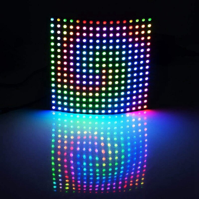 WS2812B LED RGB Flexible Pixel Panel 16X16 Individually Addressable Panel Light LED Module Matrix Sn: Default Title