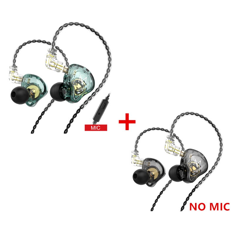 Najnowsze słuchawki douszne TRN MT1 Dynamiczny monitor DJ IEM Słuchawki douszne HIFI Sportowe słuchawki z redukcją szumów TRN M10 TA1 ST1 V90s T300 X7: green