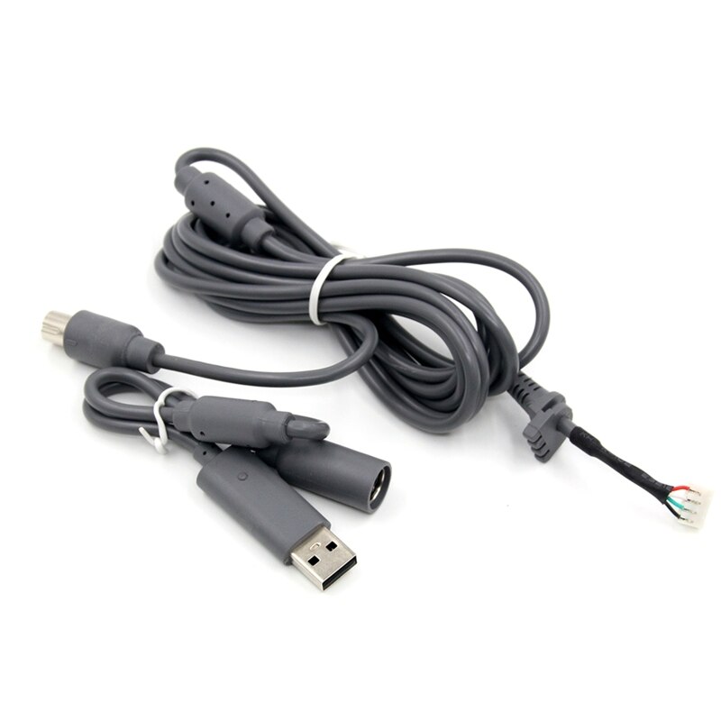 Usb 4 Pin Voor Kabel Cord Kabel + Breakaway Adapter Vervanging Voor Xbox- 360 Bedrade Controller Accessoires: Grijs