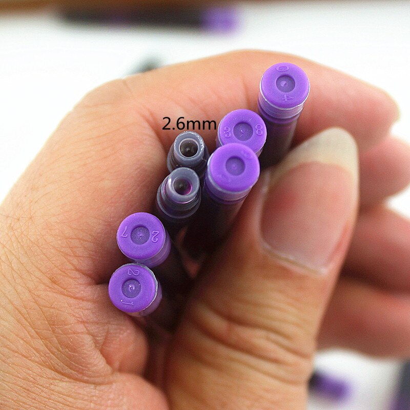 Jinhao-pluma estilográfica Universal, cartuchos de tinta, recarga de pluma, color negro, morado y azul, 20 Uds.