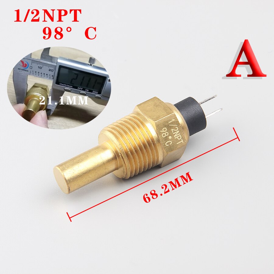 M16 X1.5 M14 X1.5 Auto Engine Water Temperature Sensor 3/8NPT 1/2NPT Car Water Temp Gauges Electric Diesel Generator Sensor: 1--2NPT  21MM