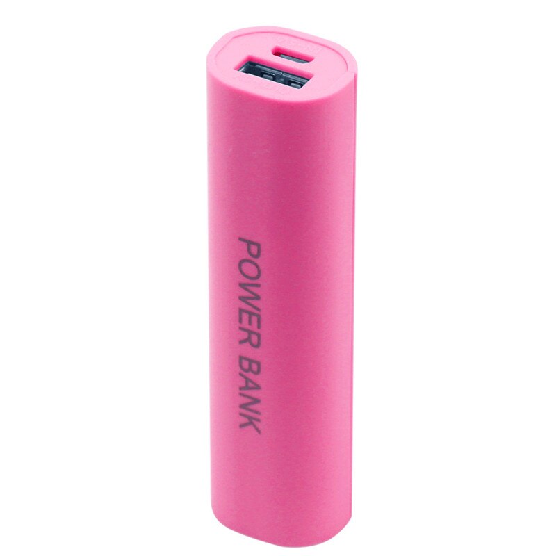 Portable Mobile USB Power Bank Charger Pack Box Battery Case For 1 x 18650 DIY: Pink