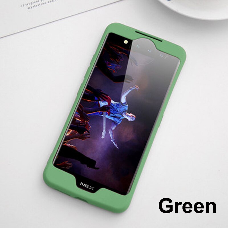 NEX2 natural silicone Case for Vivo NEX 2 Case 6.39'' Anti-shock Contrast Back Cover 2-Screen for VIVO Nex 2 Nex2 Cover: Green