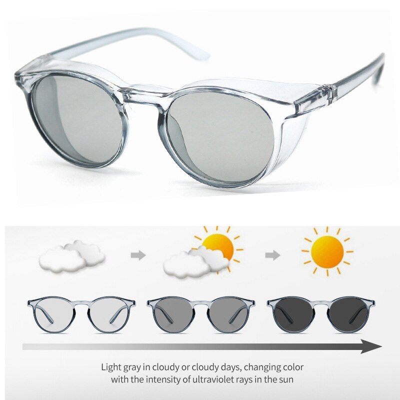 Photochrome Polarisierte Sonnenbrille Seite Schilde Anti-allergie Wind Spritzen Sicherheit Verfärbung Brille: C1