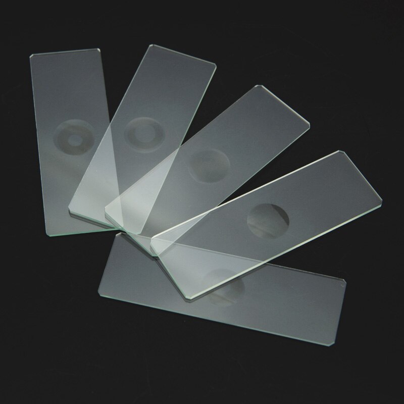 5pcs Blank Microscope Glass Slides Reusable Laboratorial Single Concave Cavity Slide 7103 Lab Consumables for Liquid Specimen