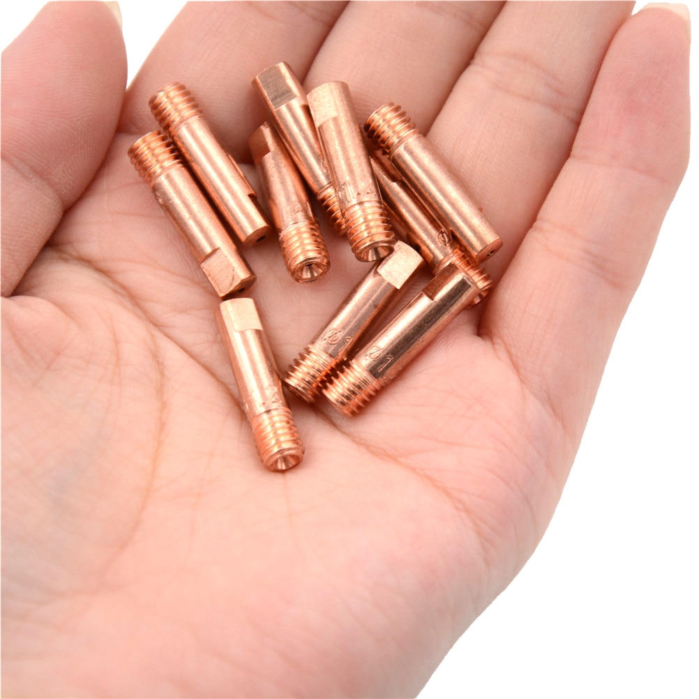 10Pcs/Pack Conductive Nozzle 1.0mm 1.2mm MB-15AK MIG/MAG Welding Weld Torch Contact Tips Holder Gas Nozzle Part Tool Set