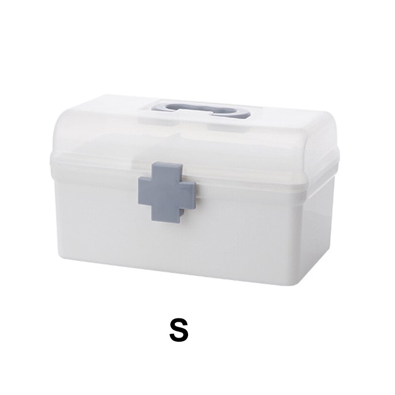 3 couches en plastique boîte de rangement boîte médicale organisateur multifonctionnel Portable armoire à pharmacie famille Kit d'urgence boîte directe: two-tier small