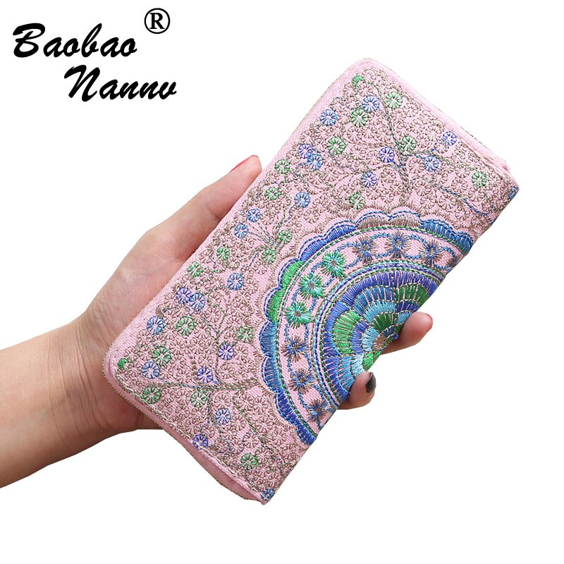 National Embroidery Long Wallets Vintage Women Wallet Purse Female Wallet Pouch Handbag for Woman Lady Coin Card Holders