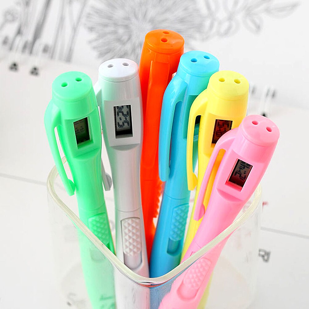 13cm Children Stationery Exam Test Digital Clock Practical Ballpoint Office Kids Plastic Students Electronic Watch Pen