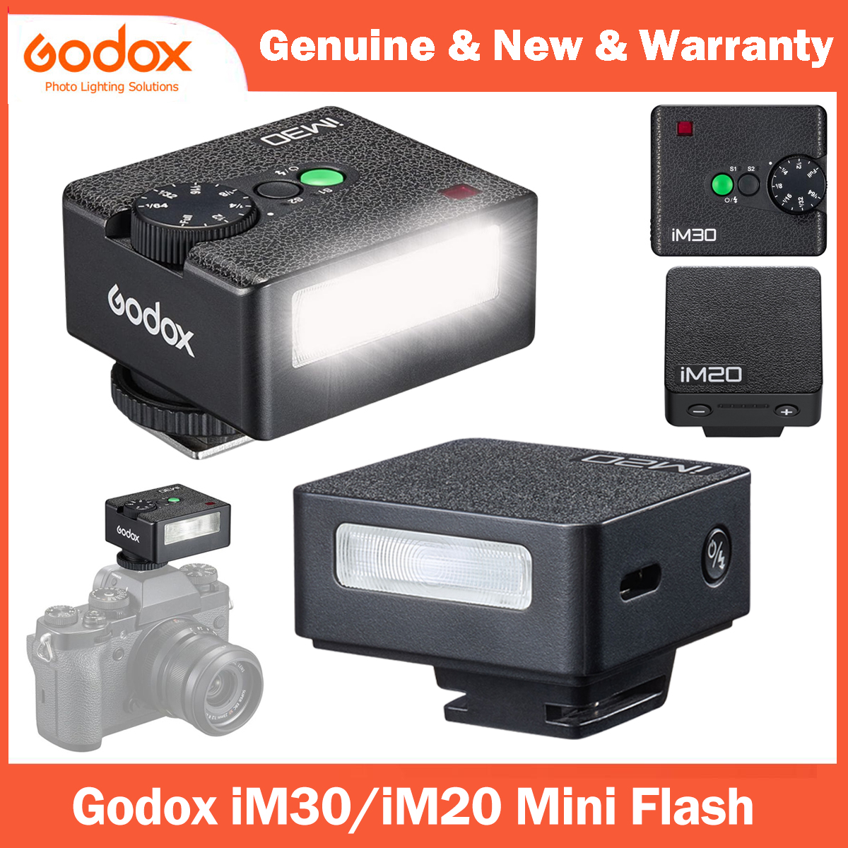 Godox iM30 iM20 Mini lampa błyskowa do aparatów Canon Fuji f1-230 Sony zv1 zve10 Ricoh gr3 Nikon Panasonic Olympus Pentax Większość lustrzanek