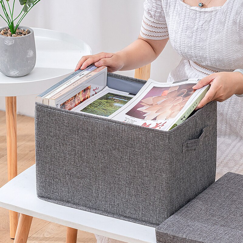 5 Sizes Cube Non-Woven Folding Storage Box For Toys Fabric Storage Bins With Lid Home Bedroom Closet Office Nursery Organizer