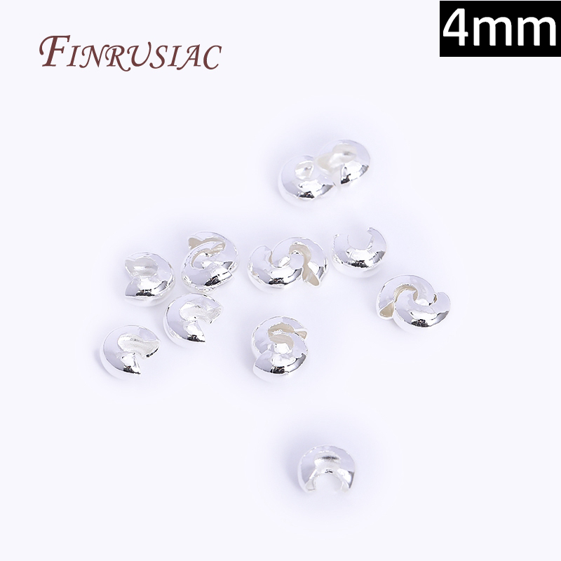 50-100 stks/partij Messing Ronde Covers Crimp End Kralen 3mm/4mm Spacer Kralen 18K Real vergulde Sieraden Maken Accessoires DIY: M / Roze