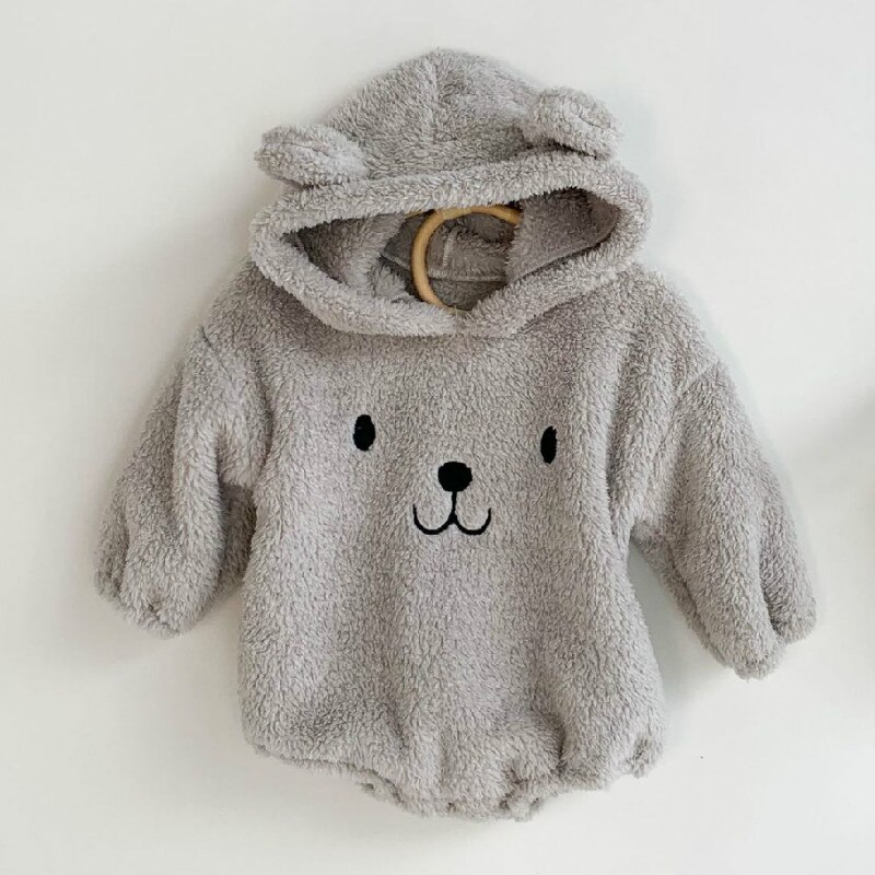 2020 inverno caldo bambino peloso bambino casa servizio bambino triangolo pagliaccetto bambino ragazzi vestiti bambino ragazze pagliaccetto: Grigio / 6m