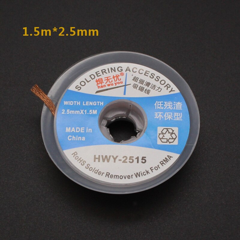 Sujetador de alambre para desoldar, mecha BGA, para todo el mundo, 3,5mm/3,0mm/2,5mm/2,0mm/1,5mm para elegir, 1 unidad