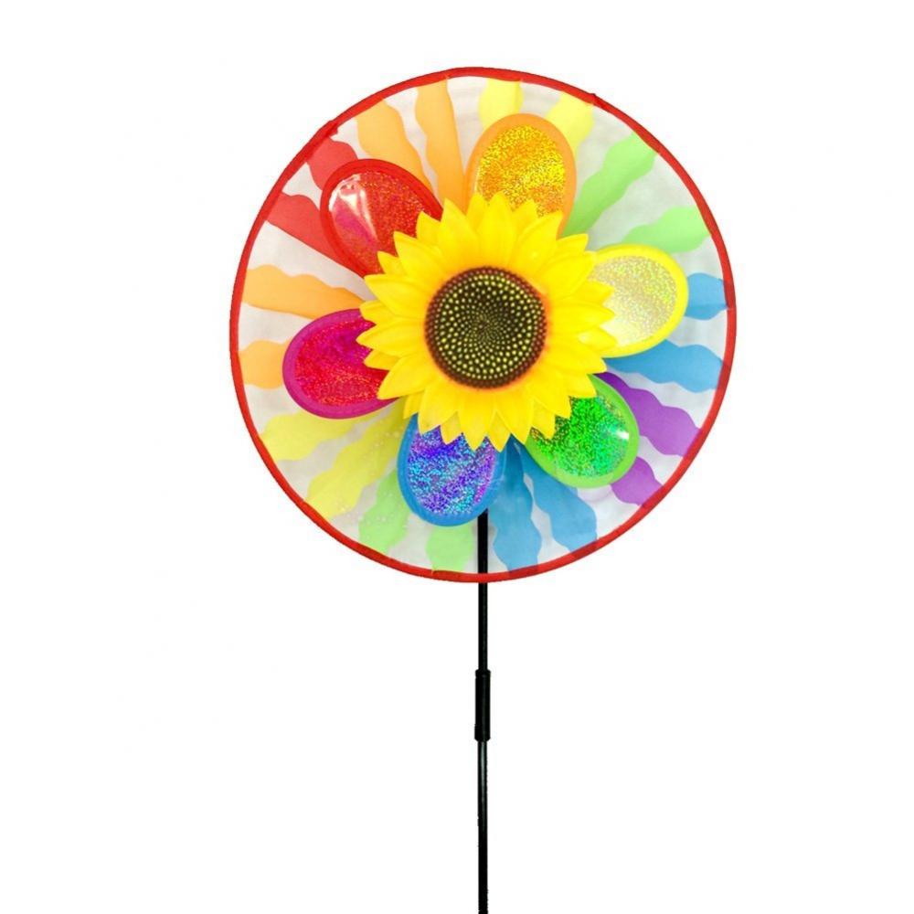 Plastic Rainbow Pinwheel, Party Pinwheels DIY Lawn Windmill Set for Toy Garden Party Lawn DecoR