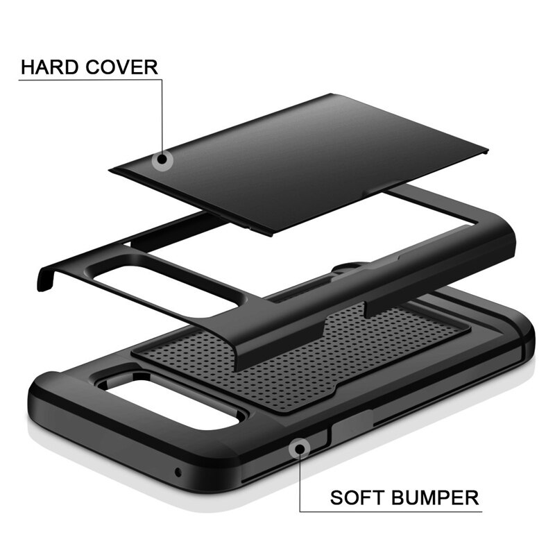 For Samsung Galaxy S8 S8 Plus S8+ Samsung S 8 S8plus Case Cover Protective Credit Card Holder ID Slot Coque Cover Funda Capa