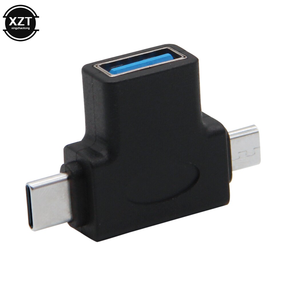 2 In 1 Otg Adapter Usb 3.1 Type-C + Micro Usb Male Naar Usb 3.0 Female Converter Voor huawei Xiaomi Een Plus Nexus 6P