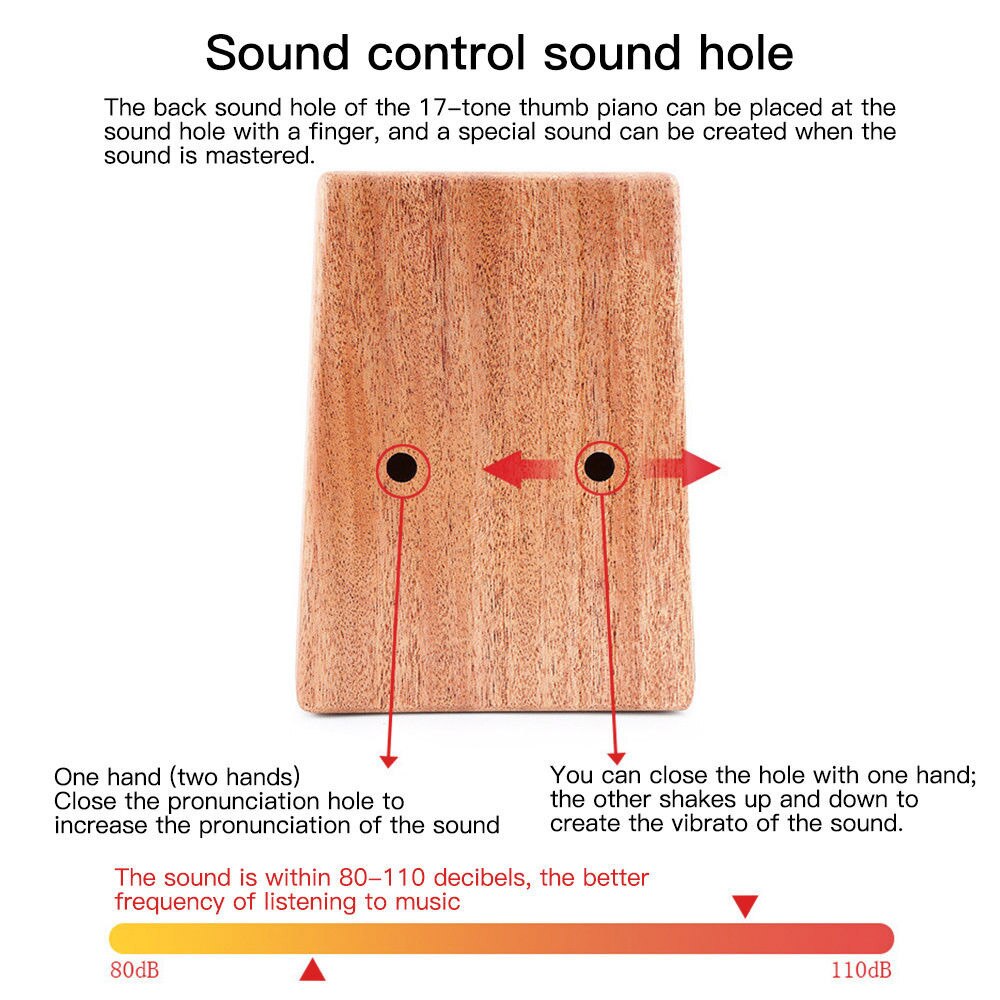 17 Keys EQ kalimba Mahogany Thumb Piano Link Speaker Electric Pickup Cable 17 keys Solid Wood Kalimba Musical Instrument