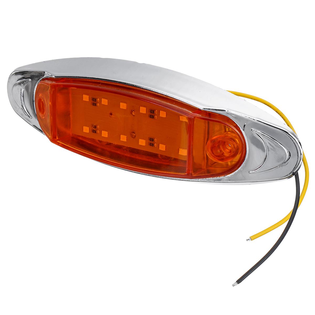 10pcs LED Car Truck Side Marker Light Signal Lamp Clearance Fish Shape for Bus Lorry Van Trailer Amber