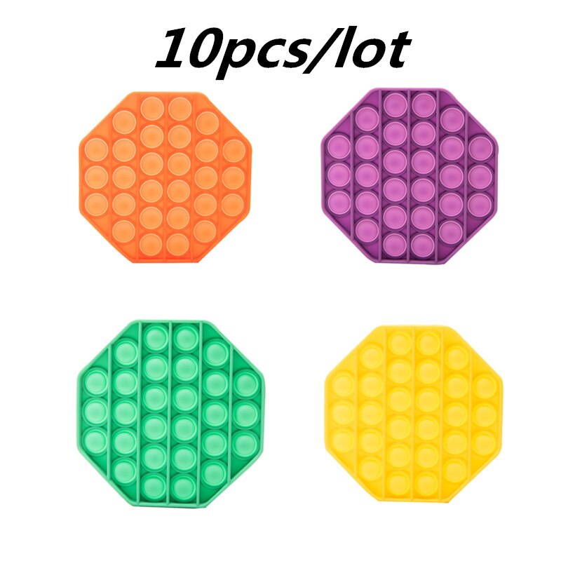 10 Stks/partij Push Popit Bubble Zintuiglijke Speelgoed Autisme Behoeften Squishy Volwassen Kid Grappig Anti-Stress Pop Het Fidget Reliver stress: 10pcs babianxing