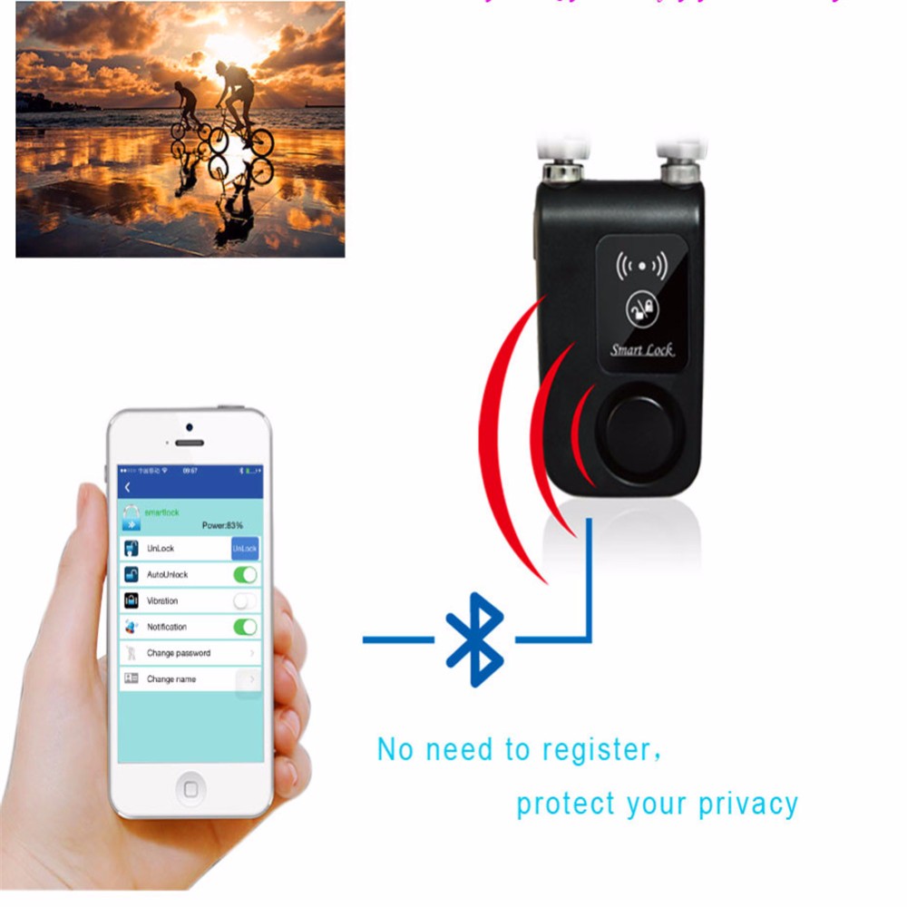 Bluetooth Smart Padlock Smartphone Bluetooth Bicycle Lock Deadbolt Lock Number Padlock Android IOS Digital Key Lock Y797G